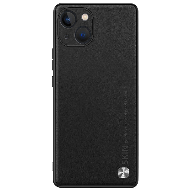 For iPhone 13 6.1 inch Metal Decor Anti-scratch Protective Shell PU Leather Coated PC+TPU Phone Case For iPhone 13 6.1 inch Metal Decor Anti-scratch Protective Shell PU Leather Coated PC+TPU Phone Case